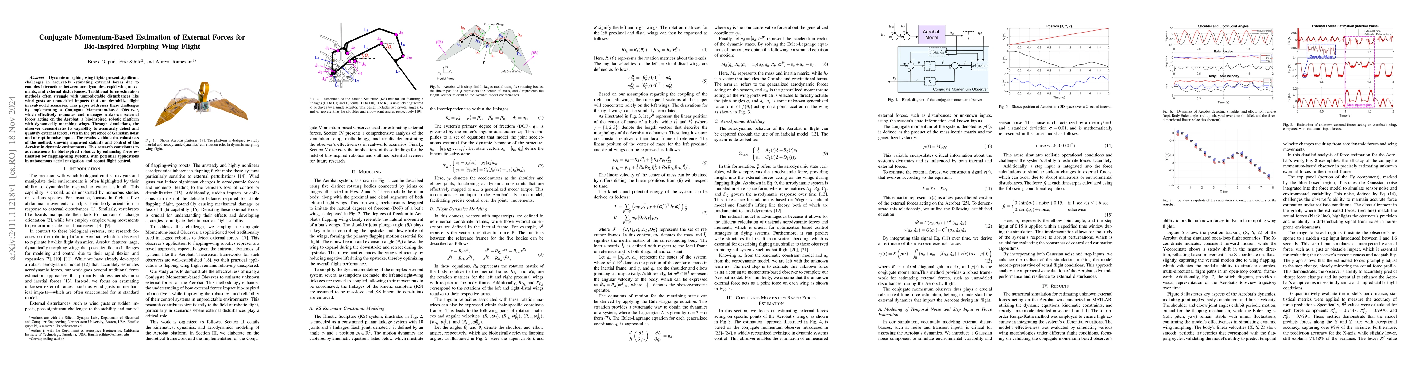 Thumbnail for Conjugate Momentum-Based Estimation of External Forces for Bio-Inspired
  Morphing Wing Flight