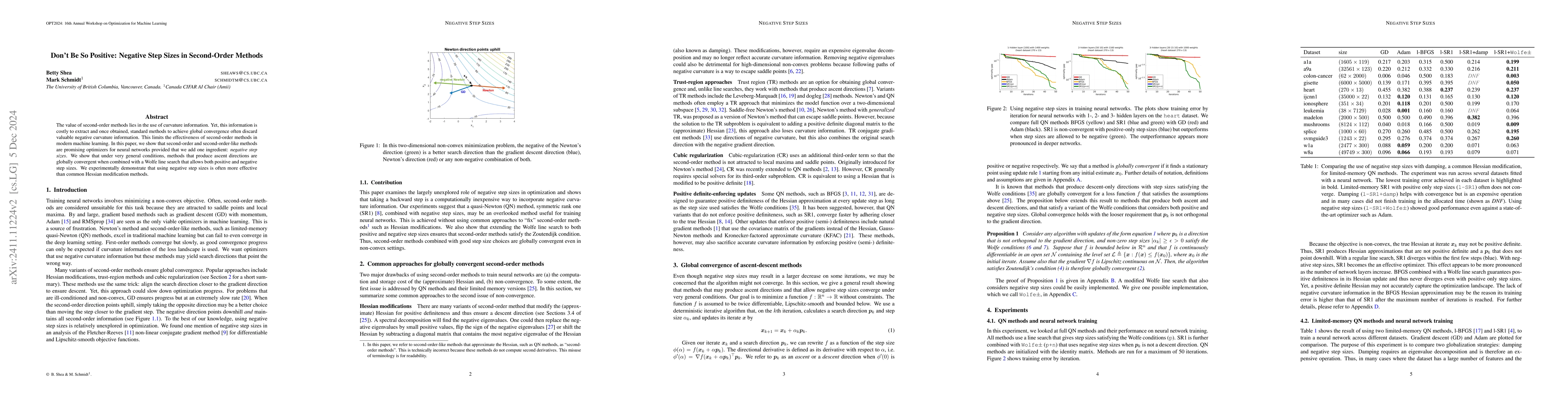 Thumbnail for Don't Be So Positive: Negative Step Sizes in Second-Order Methods