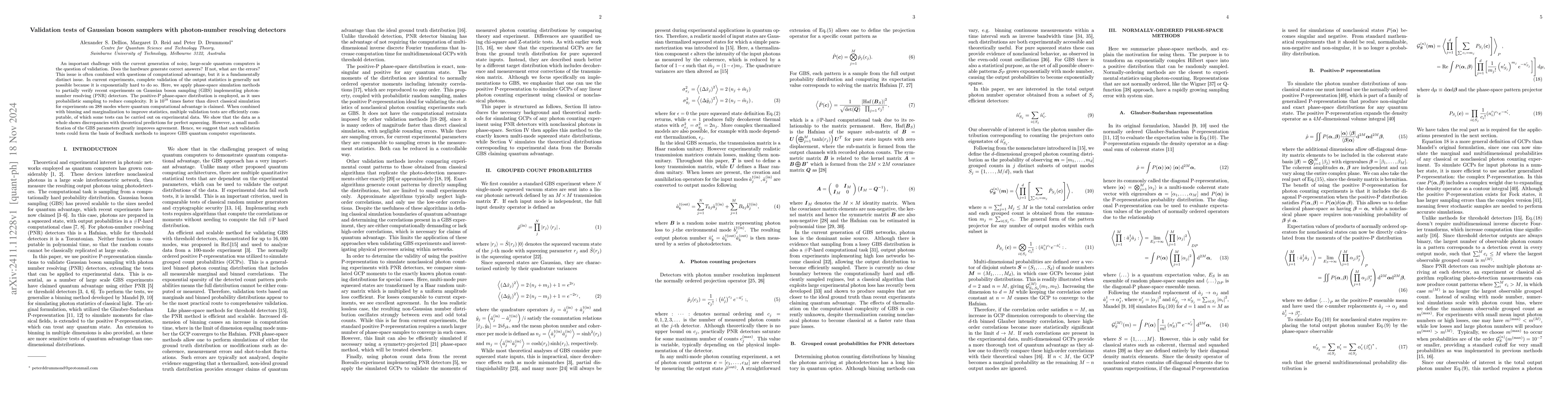 Thumbnail for Validation tests of Gaussian boson samplers with photon-number resolving
  detectors