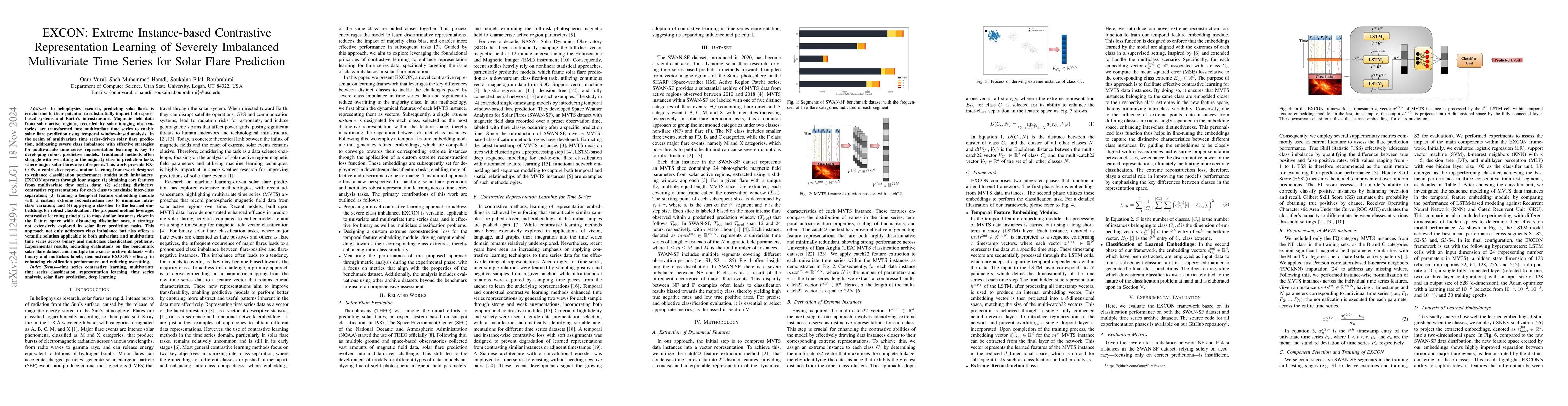 Thumbnail for EXCON: Extreme Instance-based Contrastive Representation Learning of
  Severely Imbalanced Multivariate Time Series for Solar Flare Prediction