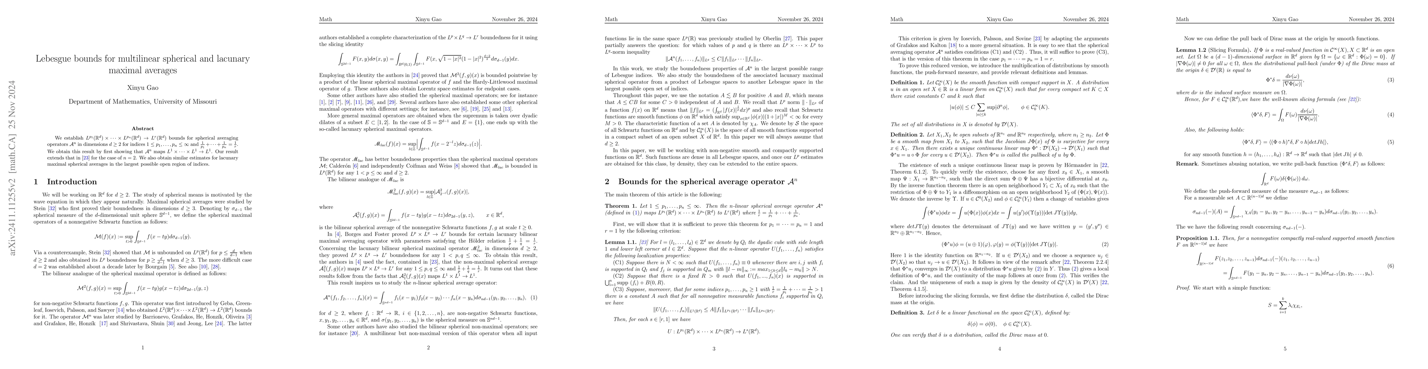 Thumbnail for Lebesgue bounds for multilinear spherical and lacunary maximal averages
