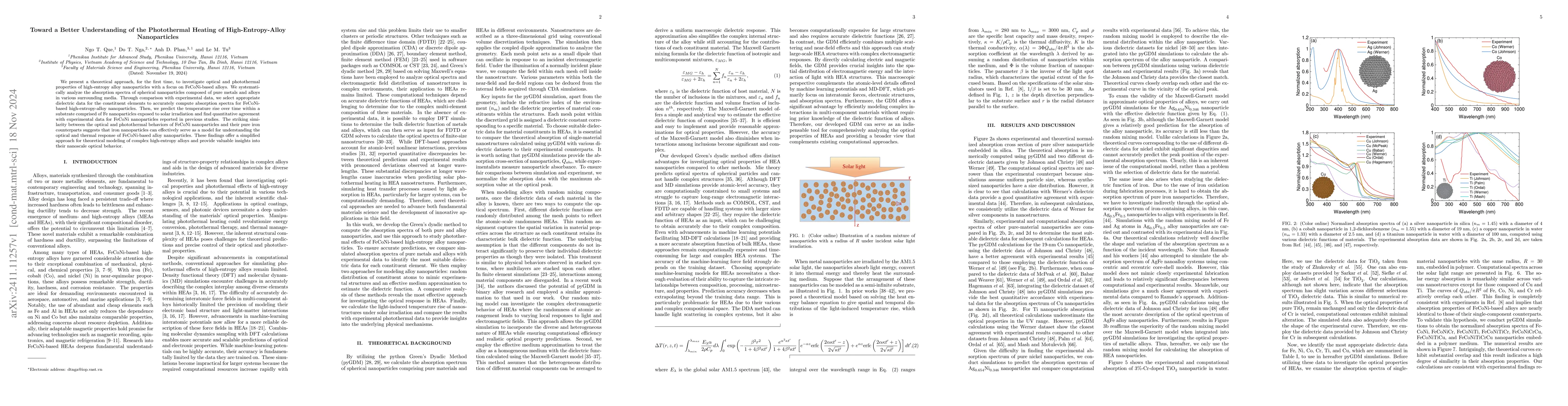 Thumbnail for Toward a Better Understanding of the Photothermal Heating of
  High-Entropy-Alloy Nanoparticles