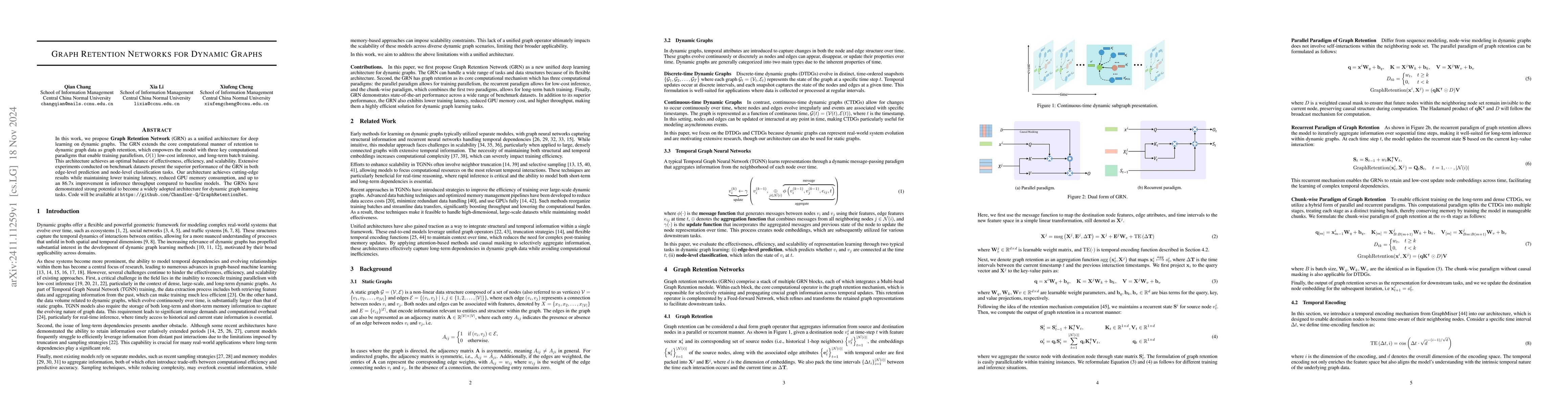 Thumbnail for Graph Retention Networks for Dynamic Graphs
