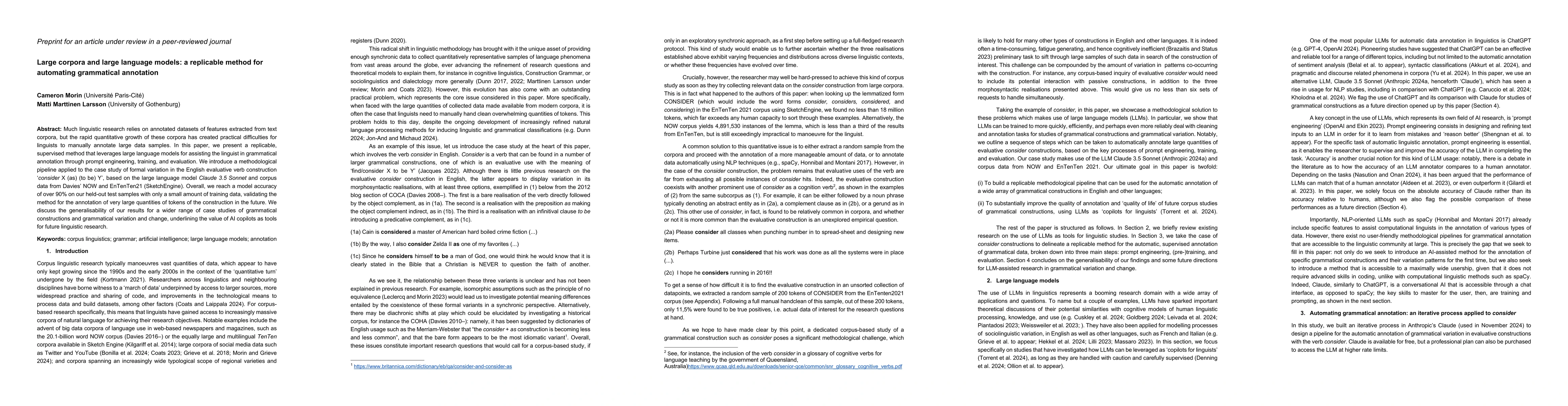 Thumbnail for Large corpora and large language models: a replicable method for
  automating grammatical annotation