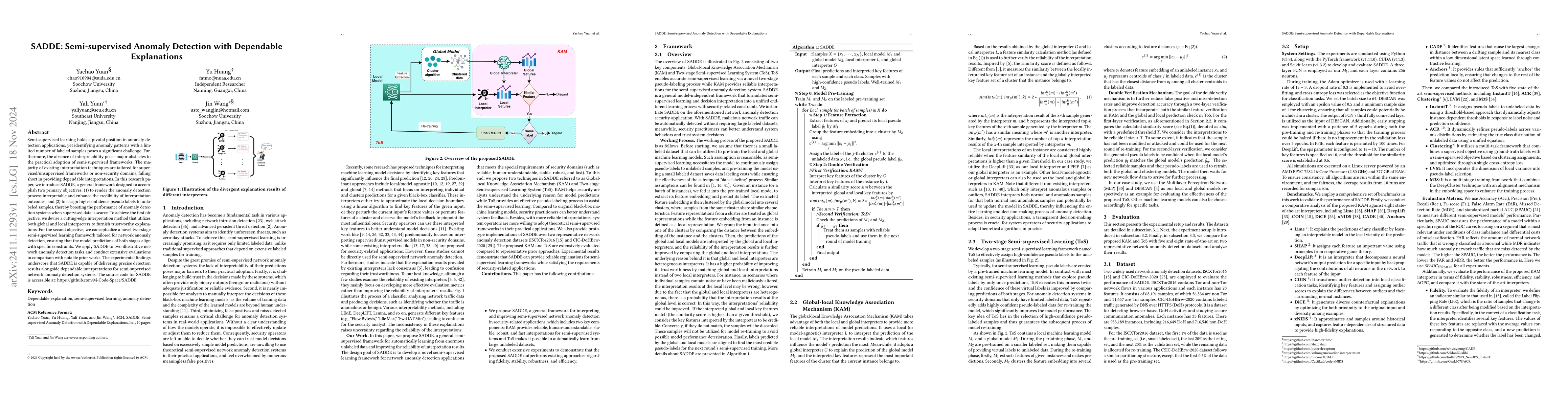 Thumbnail for SADDE: Semi-supervised Anomaly Detection with Dependable Explanations