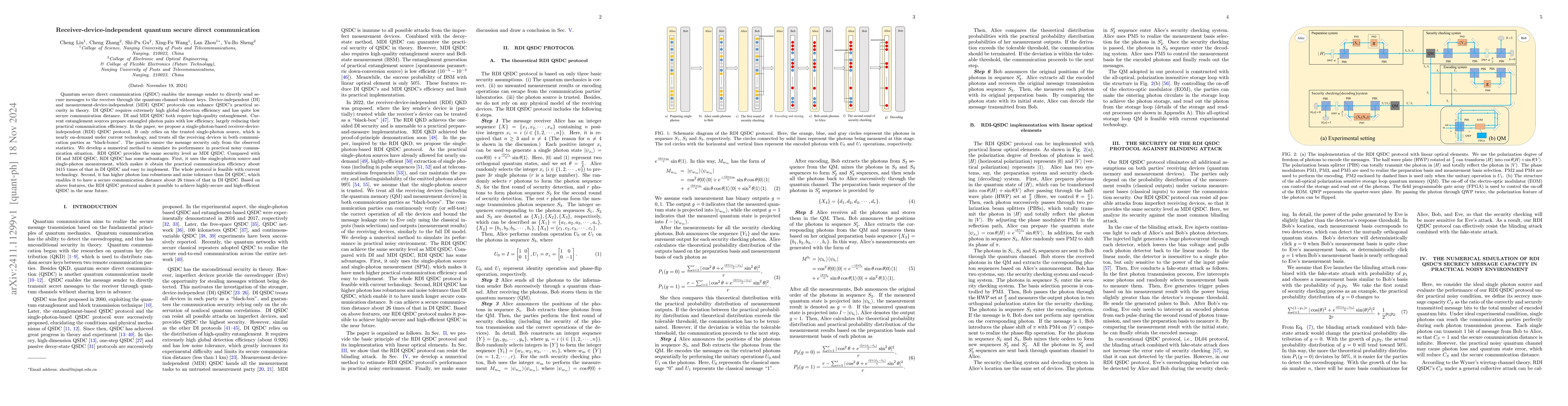 Thumbnail for Receiver-device-independent quantum secure direct communication