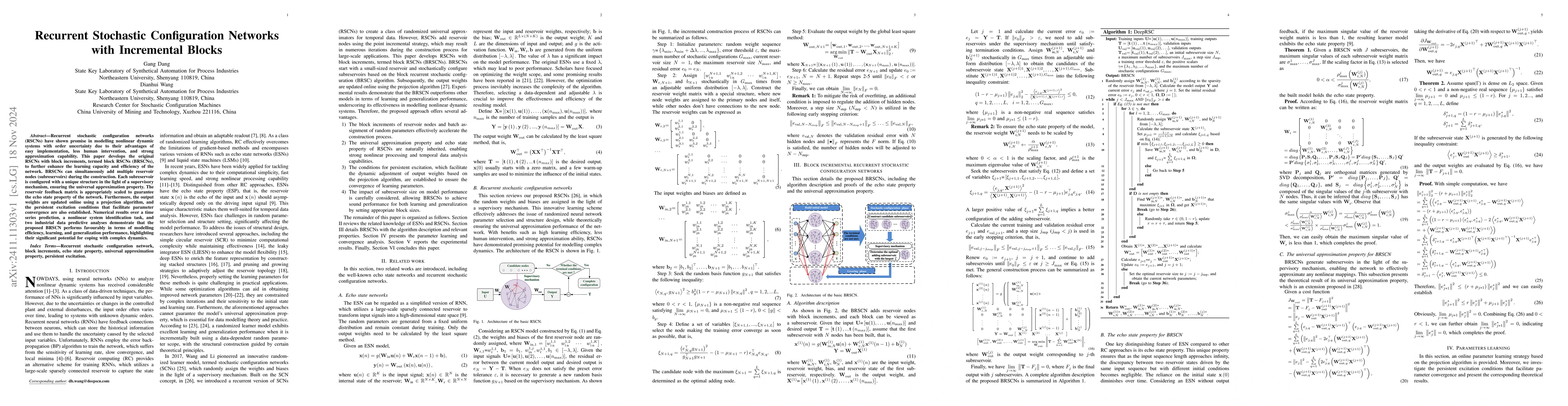 Thumbnail for Recurrent Stochastic Configuration Networks with Incremental Blocks