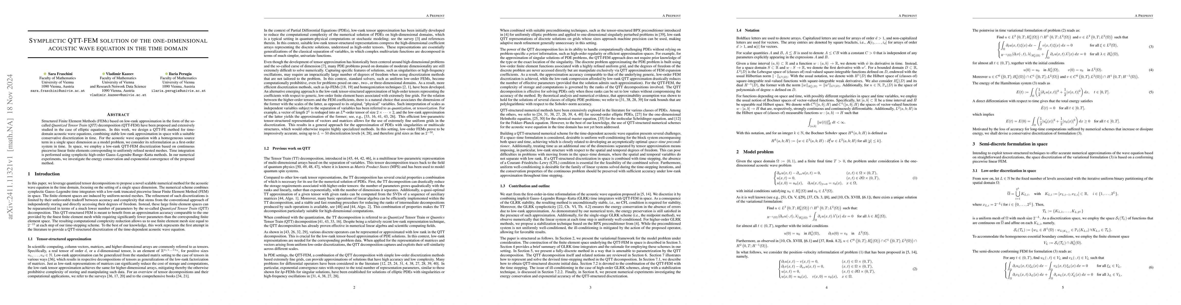 Thumbnail for Symplectic QTT-FEM solution of the one-dimensional acoustic wave
  equation in the time domain