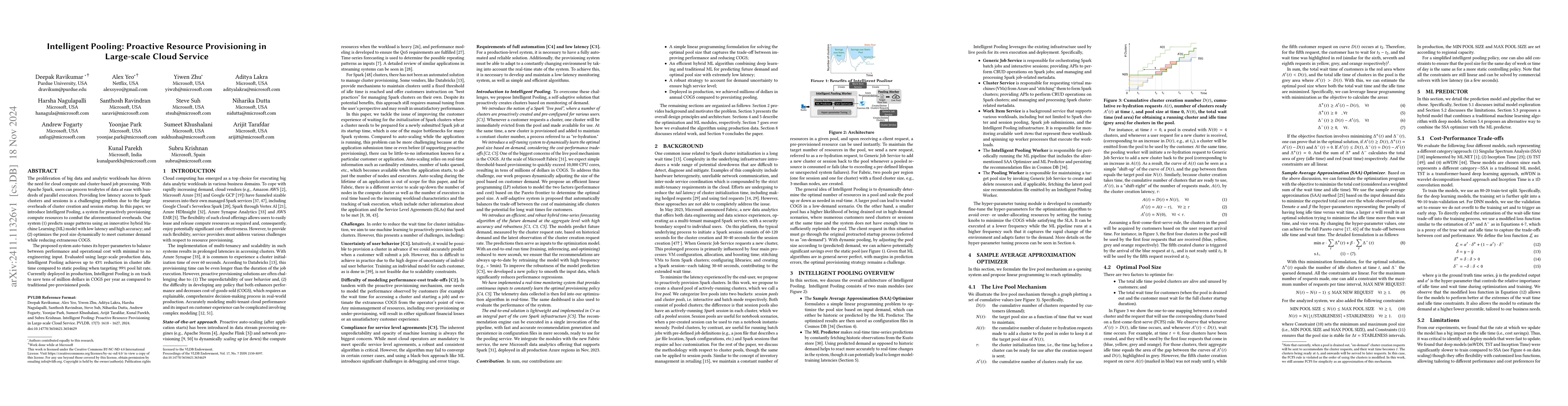 Thumbnail for Intelligent Pooling: Proactive Resource Provisioning in Large-scale
  Cloud Service