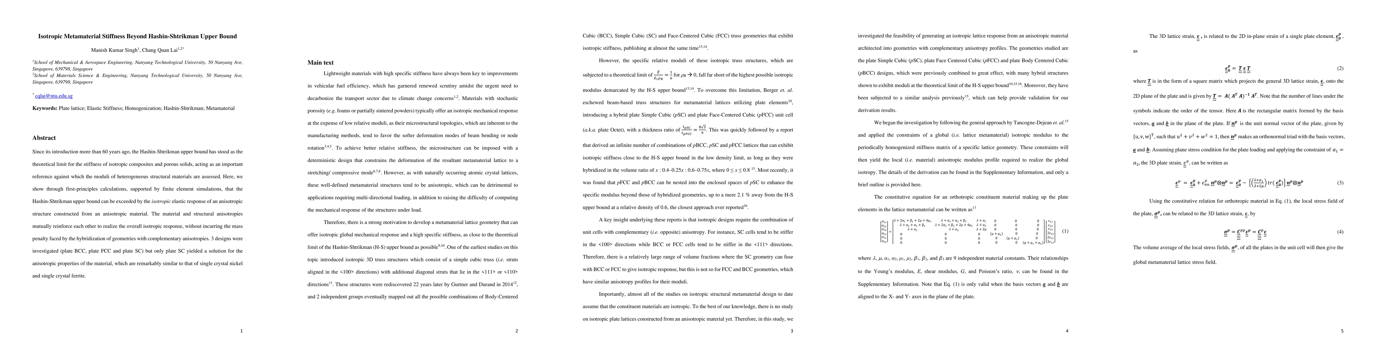 Thumbnail for Isotropic Metamaterial Stiffness Beyond Hashin-Shtrikman Upper Bound