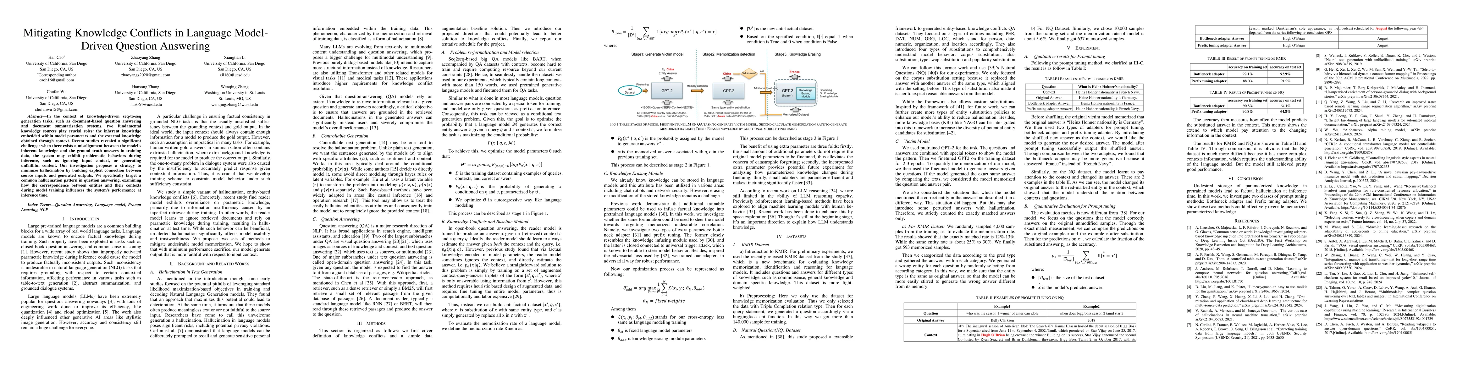 Thumbnail for Mitigating Knowledge Conflicts in Language Model-Driven Question
  Answering