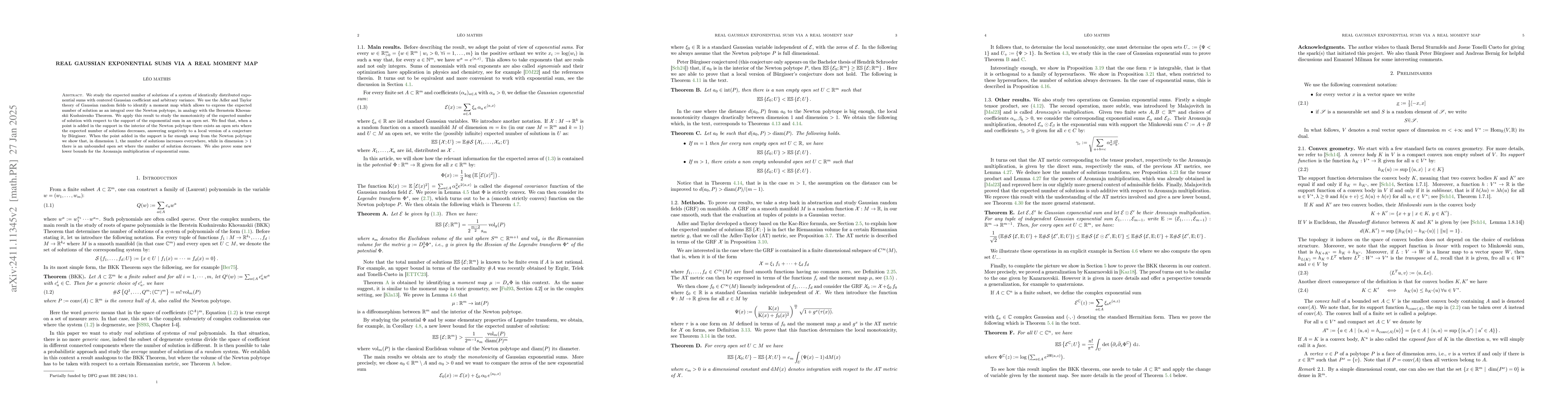 Thumbnail for Real Gaussian exponential sums via a real moment map
