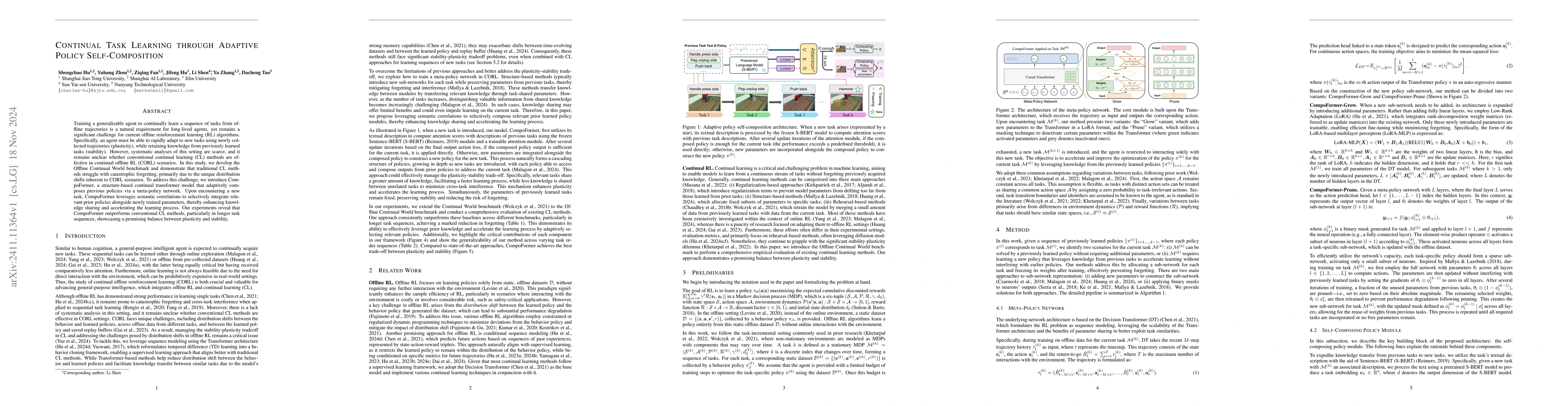 Thumbnail for Continual Task Learning through Adaptive Policy Self-Composition