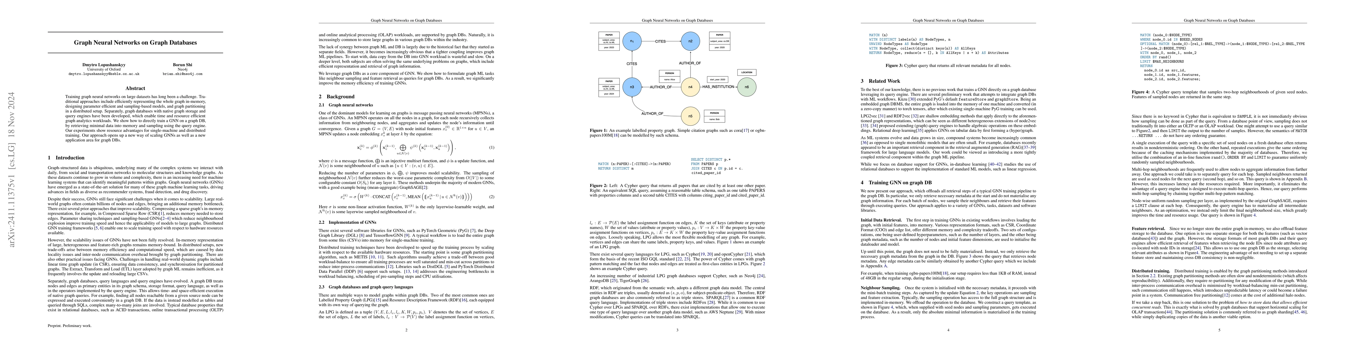 Thumbnail for Graph Neural Networks on Graph Databases