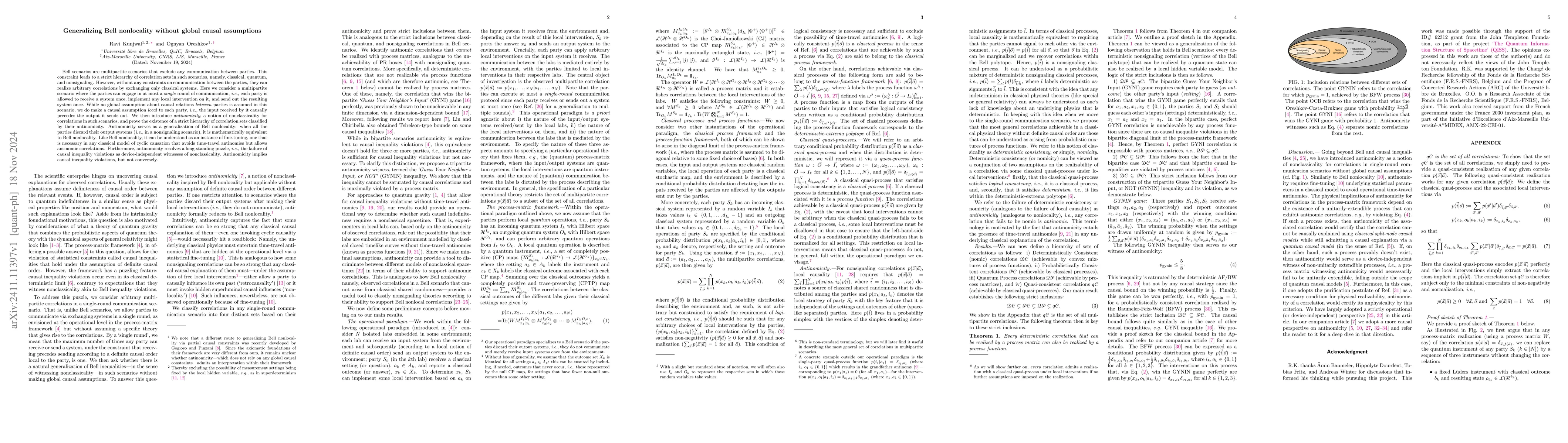 Thumbnail for Generalizing Bell nonlocality without global causal assumptions