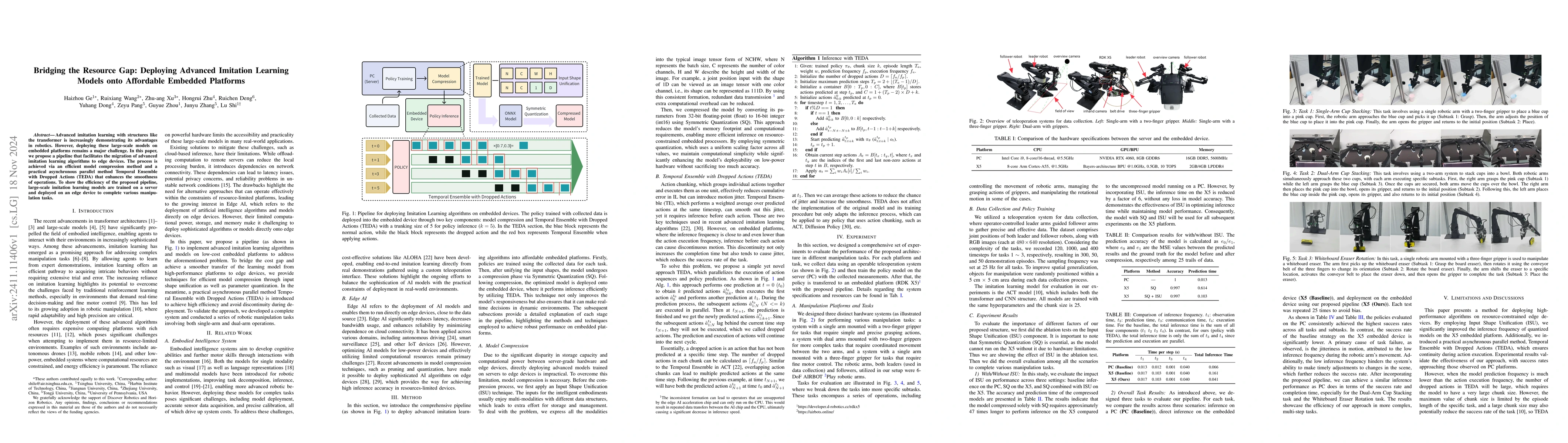 Thumbnail for Bridging the Resource Gap: Deploying Advanced Imitation Learning Models
  onto Affordable Embedded Platforms