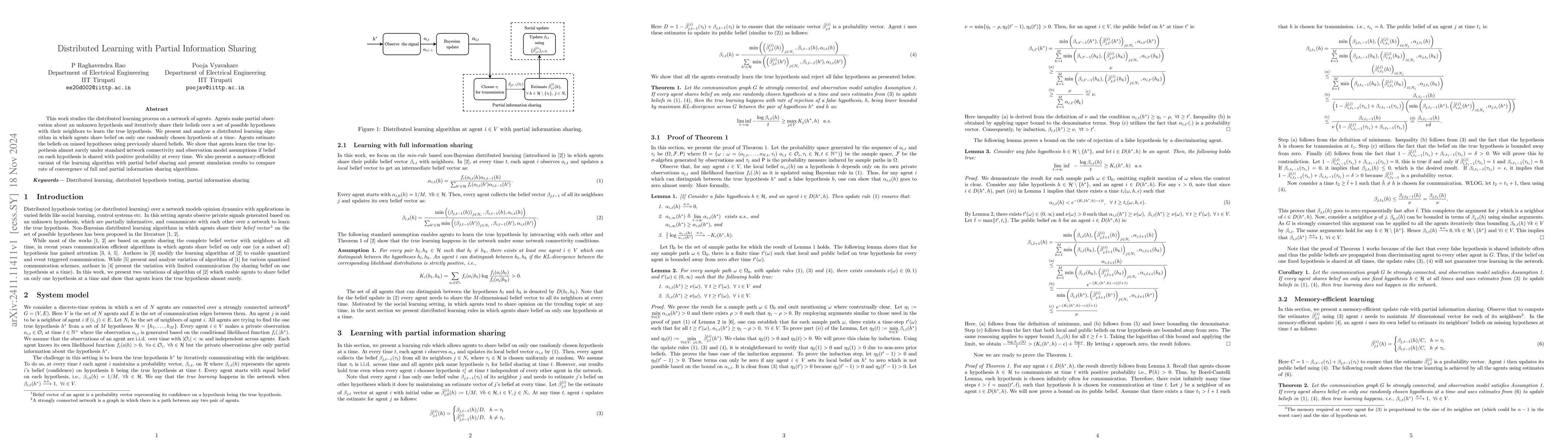 Thumbnail for Distributed Learning with Partial Information Sharing