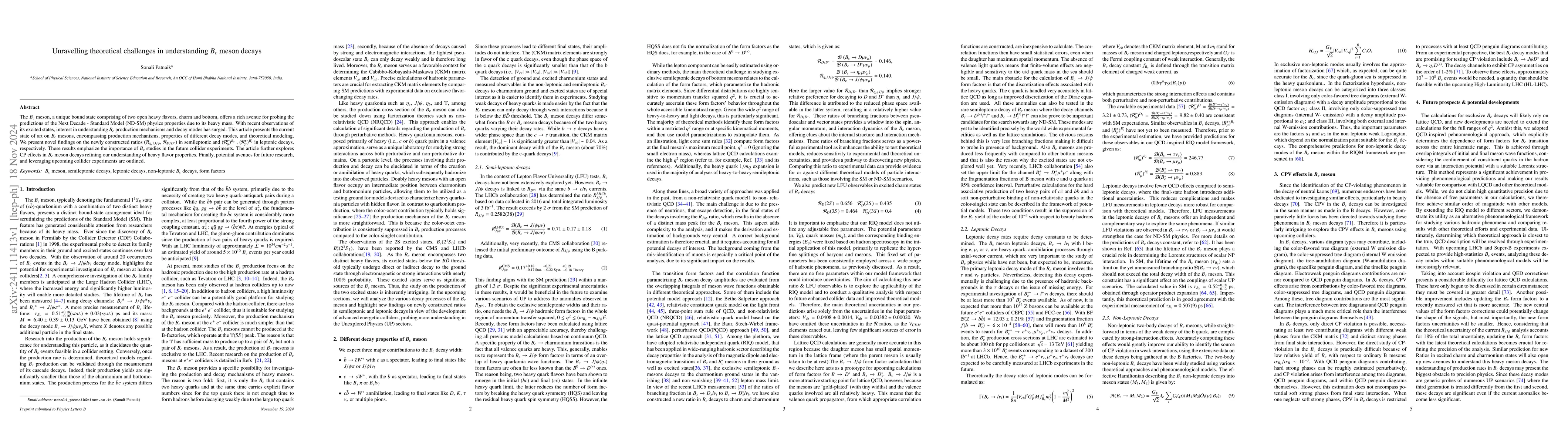 Thumbnail for Unravelling theoretical challenges in understanding $B_c$ meson decay
