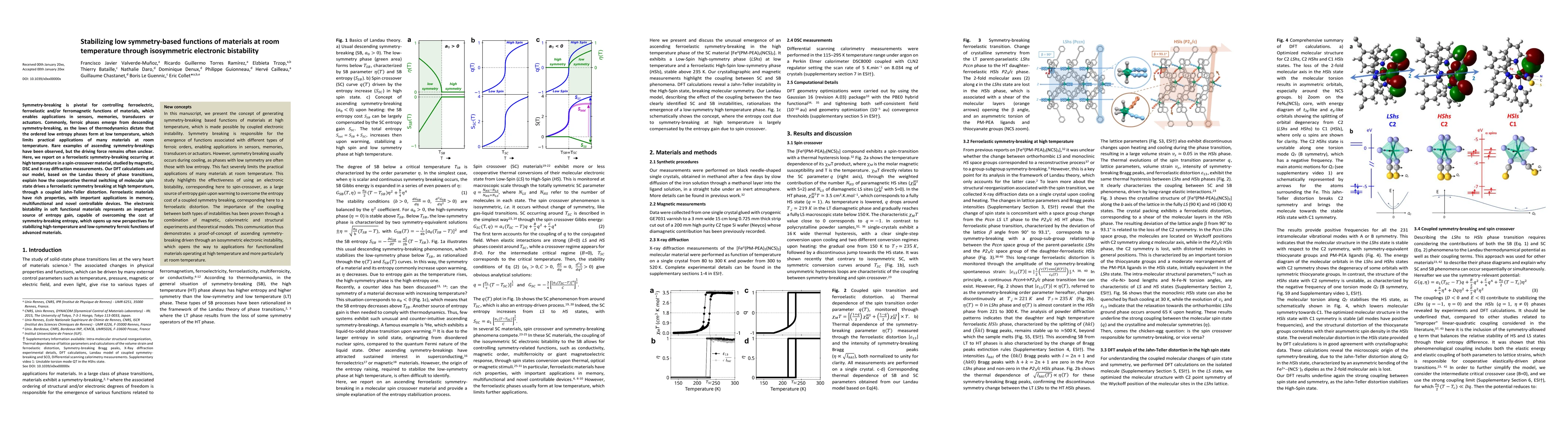 Thumbnail for Stabilizing low symmetry-based functions of materials at room
  temperature through isosymmetric electronic bistability
