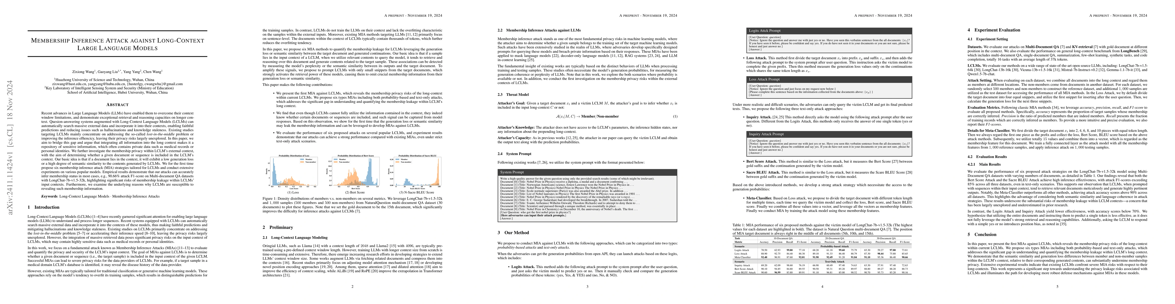 Thumbnail for Membership Inference Attack against Long-Context Large Language Models