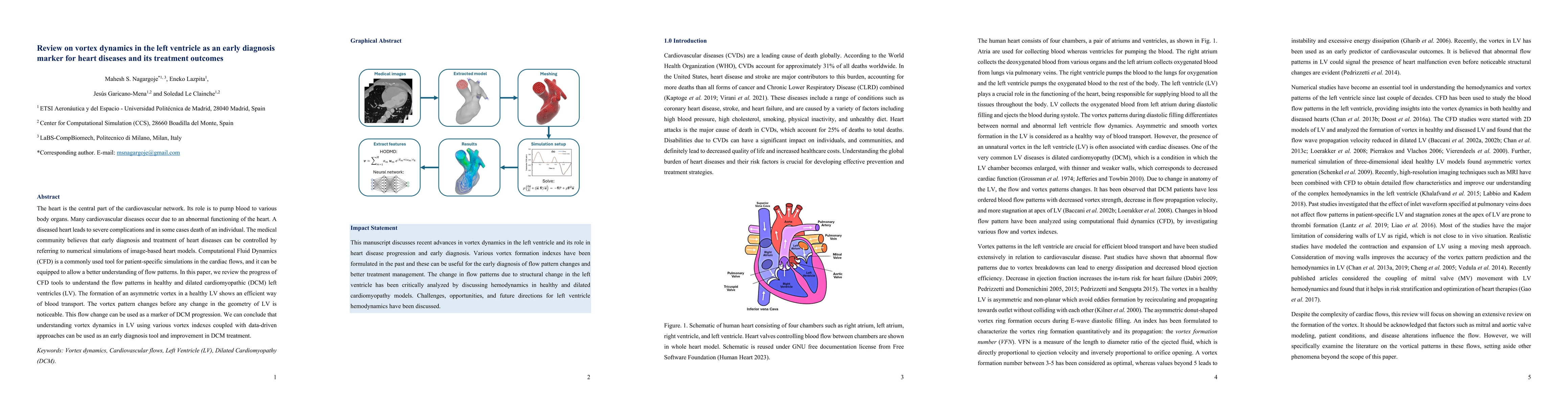 Thumbnail for Review on vortex dynamics in the left ventricle as an early diagnosis
  marker for heart diseases and its treatment outcomes
