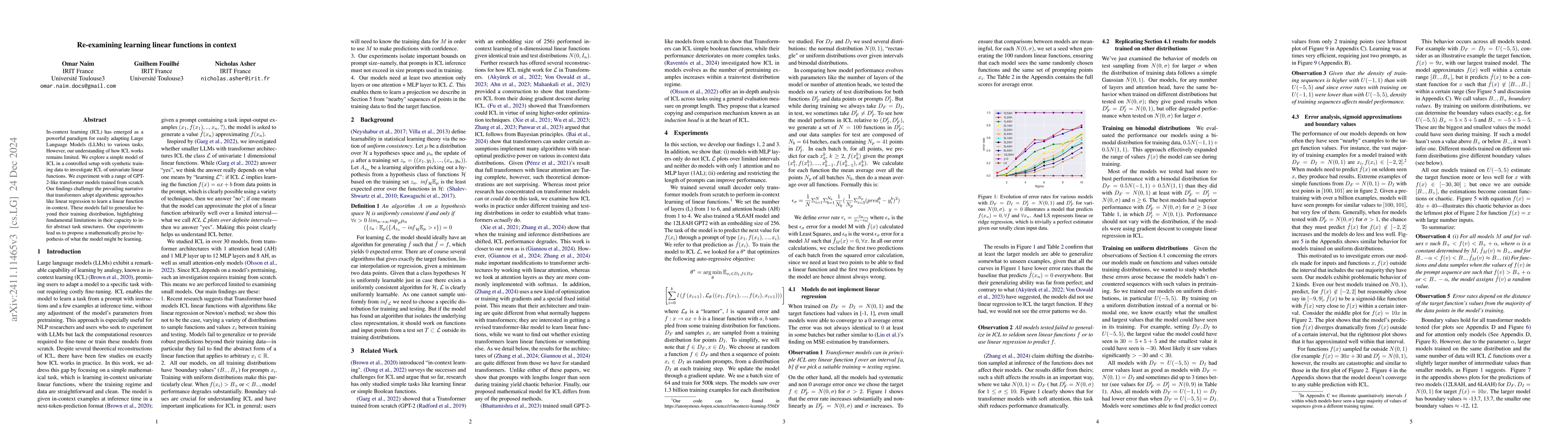 Thumbnail for Re-examining learning linear functions in context