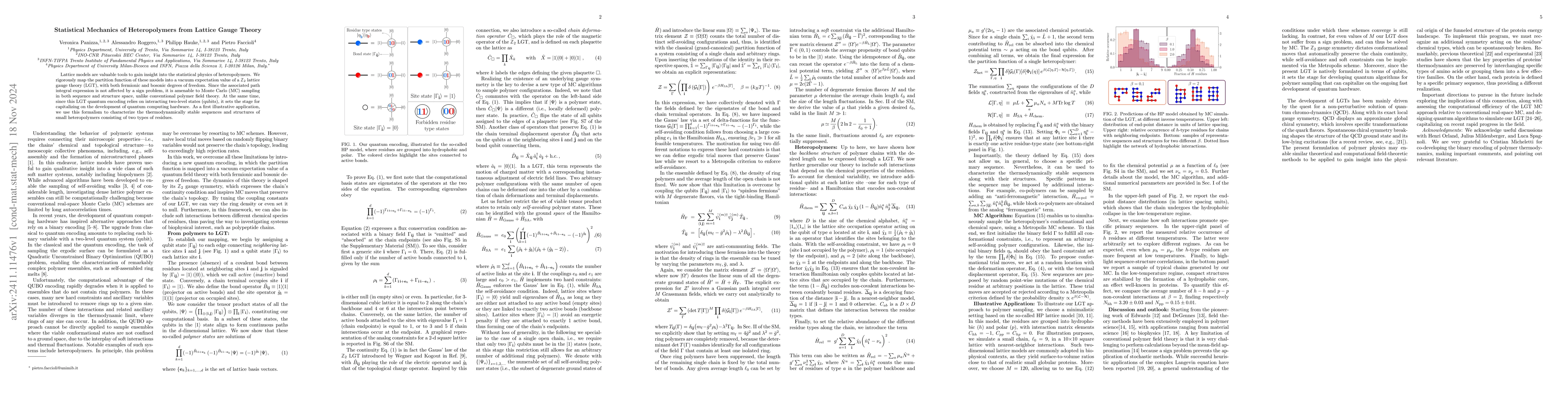 Thumbnail for Statistical Mechanics of Heteropolymers from Lattice Gauge Theory