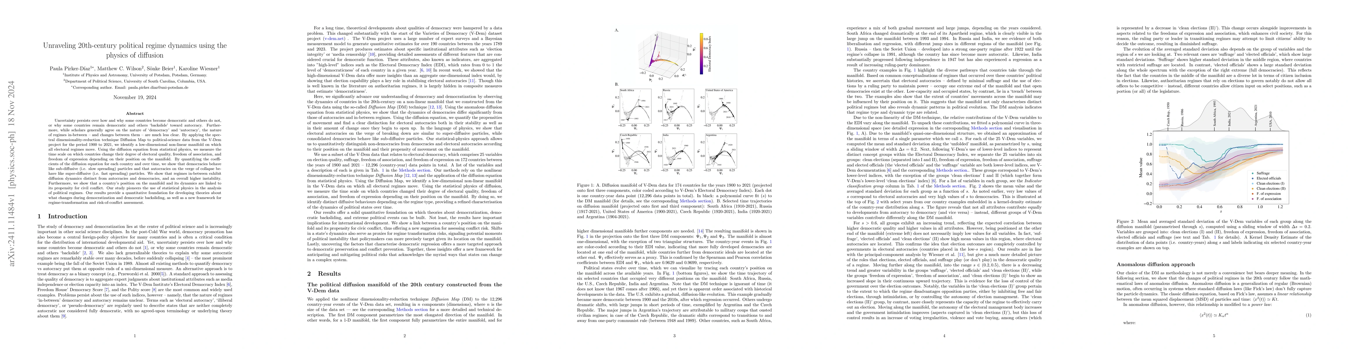 Thumbnail for Unraveling 20th-century political regime dynamics using the physics of
  diffusion