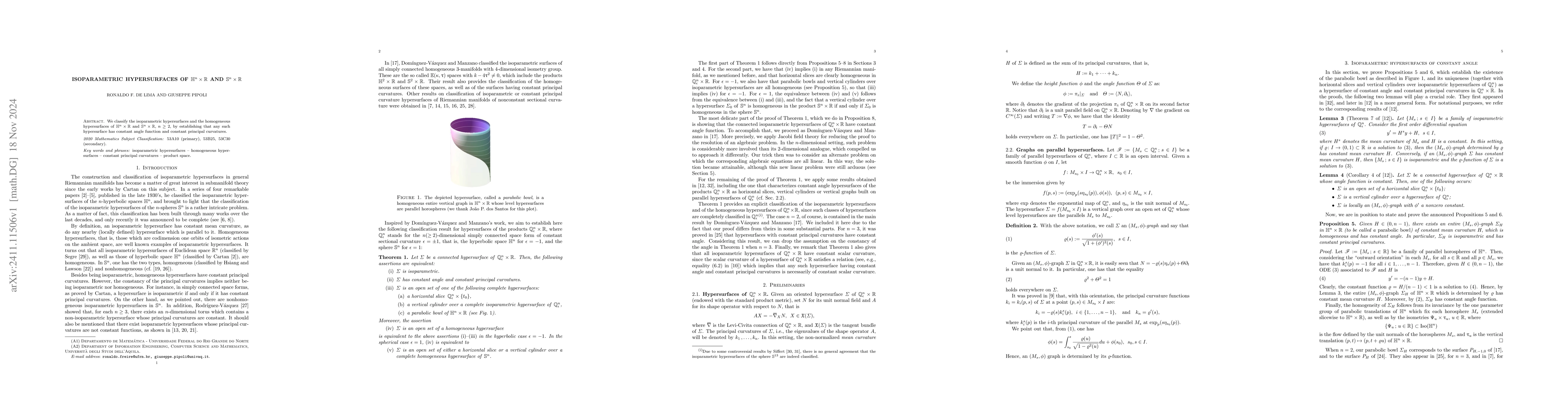 Thumbnail for Isoparametric Hypersurfaces of $\mathbb H^n\times\mathbb R$ and $\mathbb
  S^n\times\mathbb R$