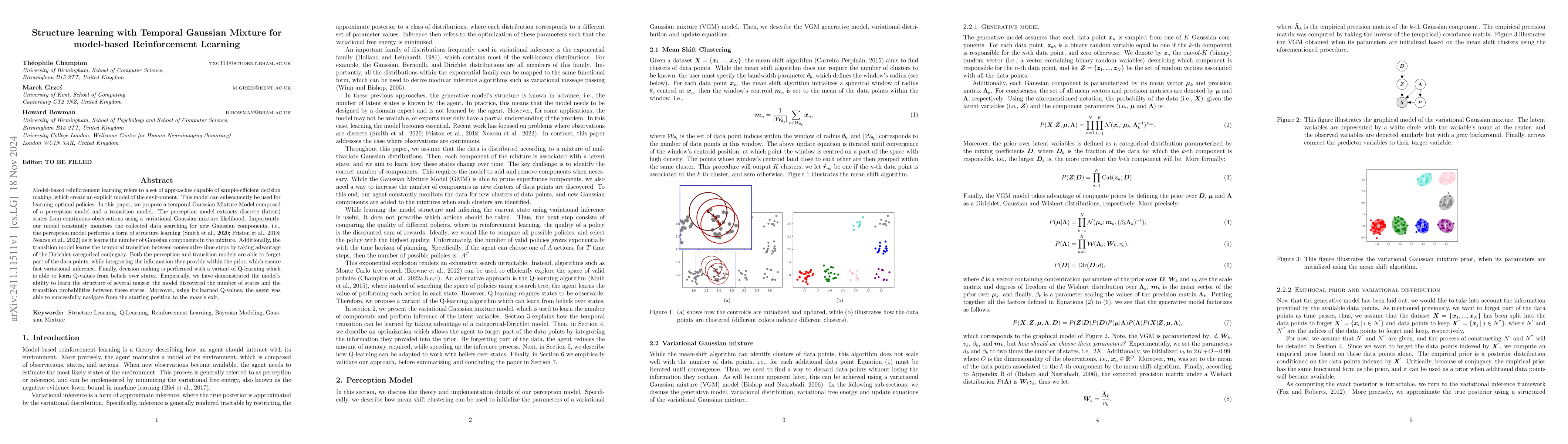 Thumbnail for Structure learning with Temporal Gaussian Mixture for model-based
  Reinforcement Learning
