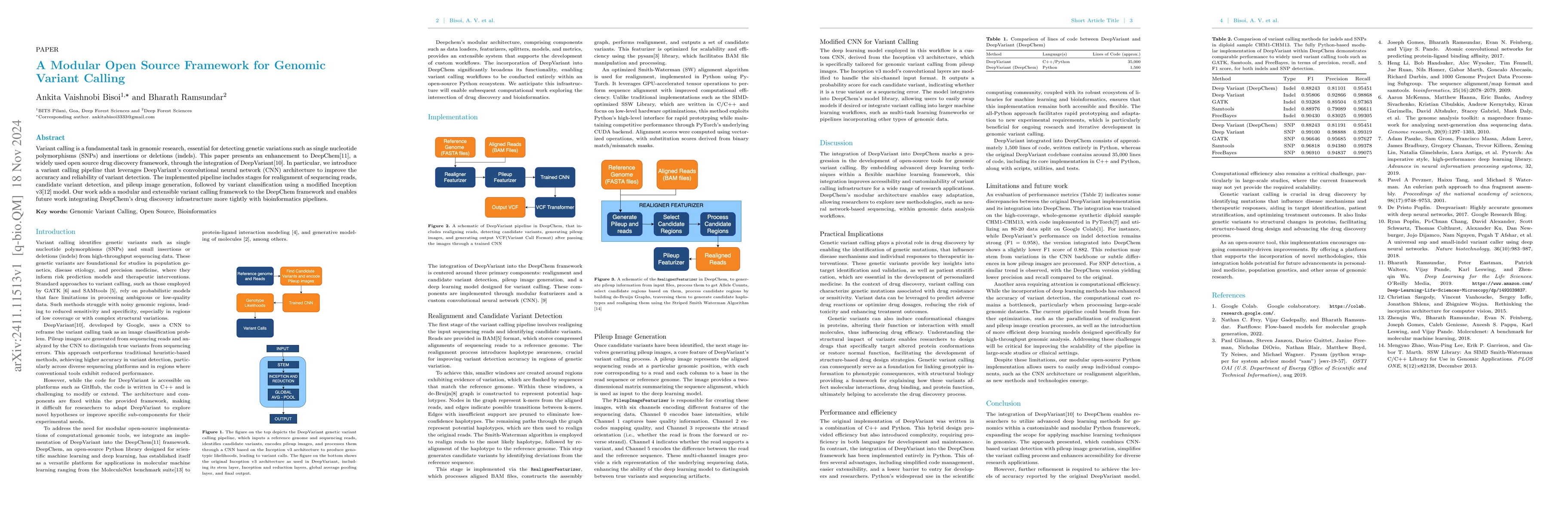 Thumbnail for A Modular Open Source Framework for Genomic Variant Calling