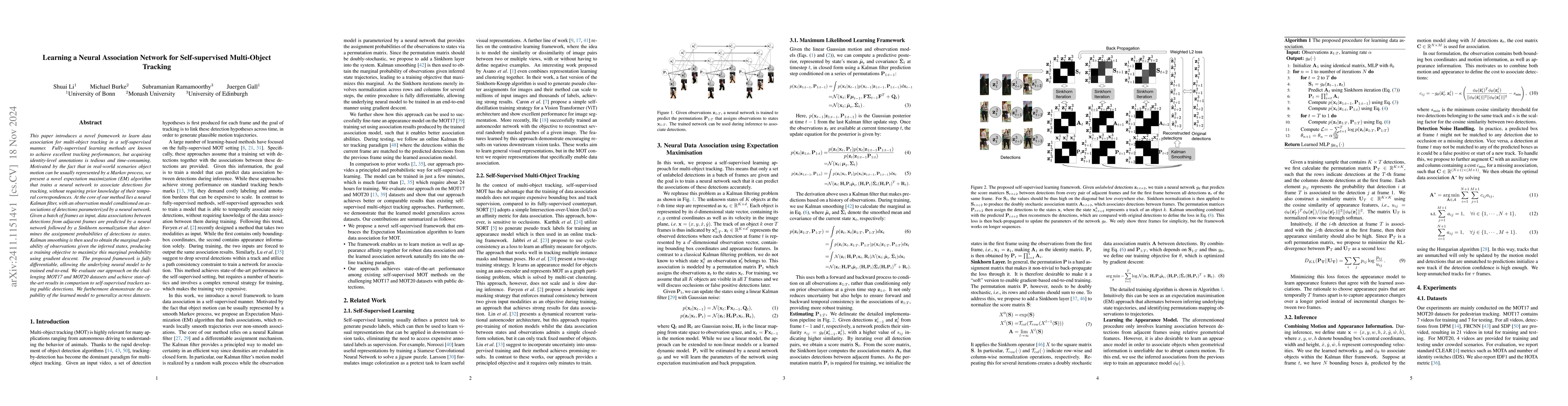 Thumbnail for Learning a Neural Association Network for Self-supervised Multi-Object
  Tracking