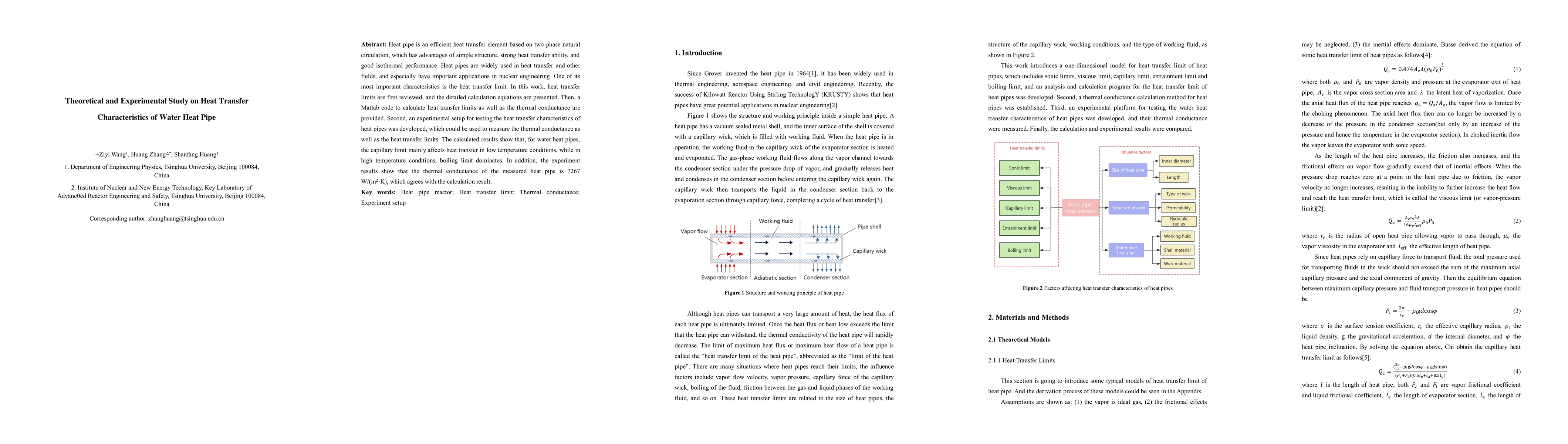 Thumbnail for Theoretical and Experimental Study on Heat Transfer Characteristics of
  Water Heat Pipe