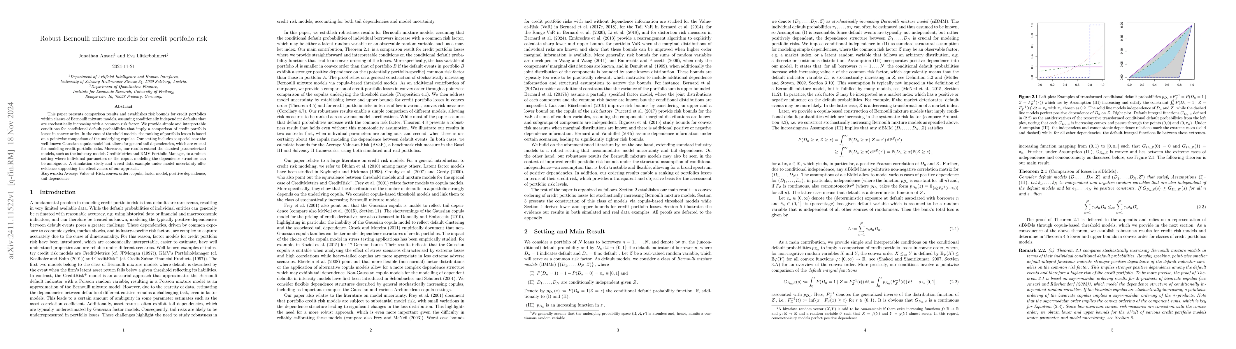Thumbnail for Robust Bernoulli mixture models for credit portfolio risk