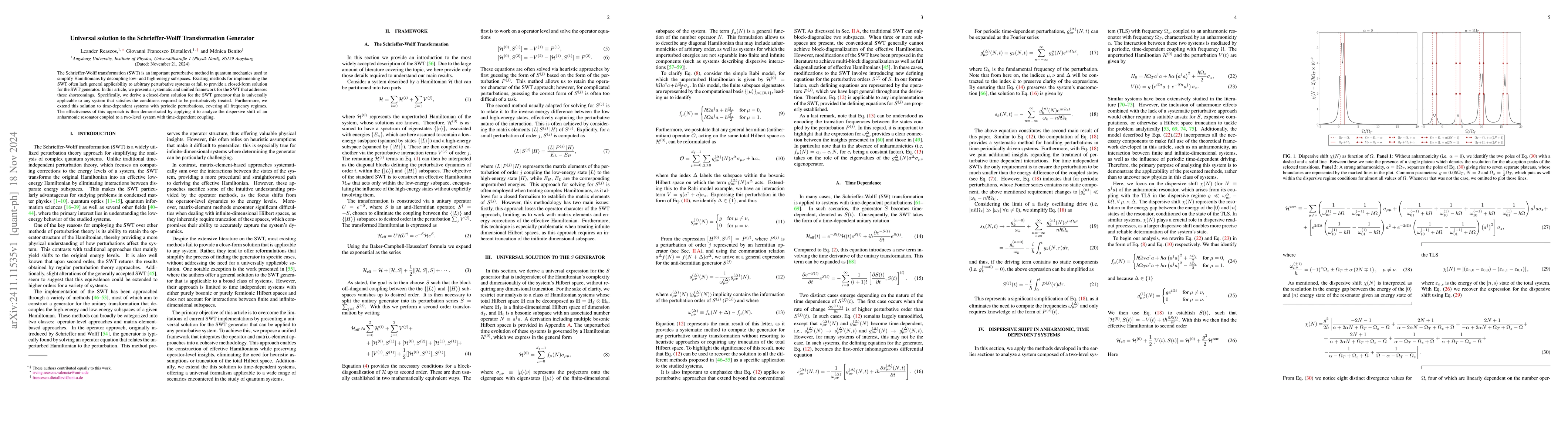 Thumbnail for Universal solution to the Schrieffer-Wolff Transformation Generator