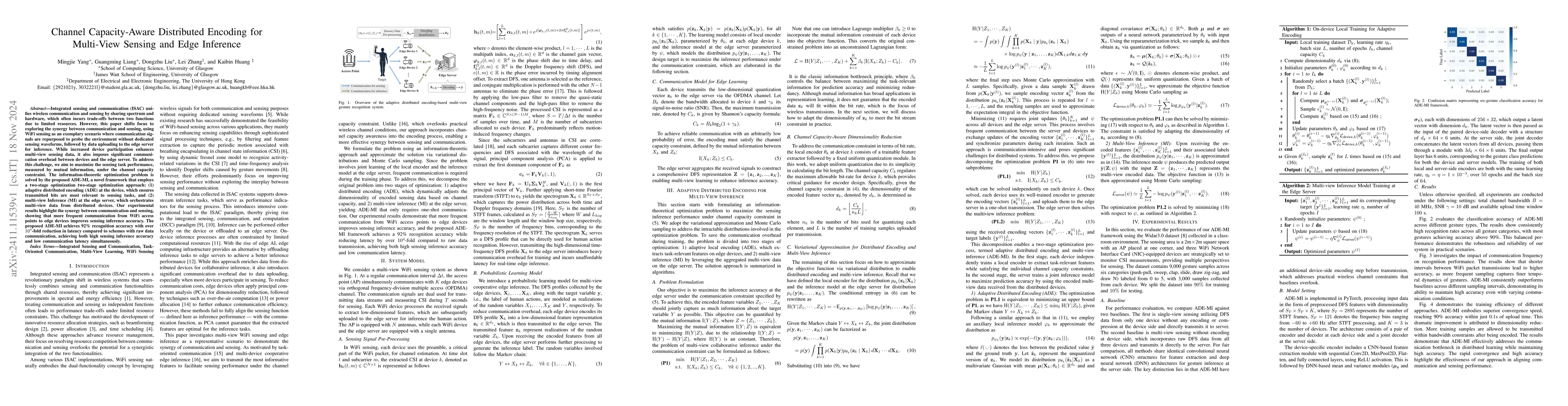 Thumbnail for Channel Capacity-Aware Distributed Encoding for Multi-View Sensing and
  Edge Inference