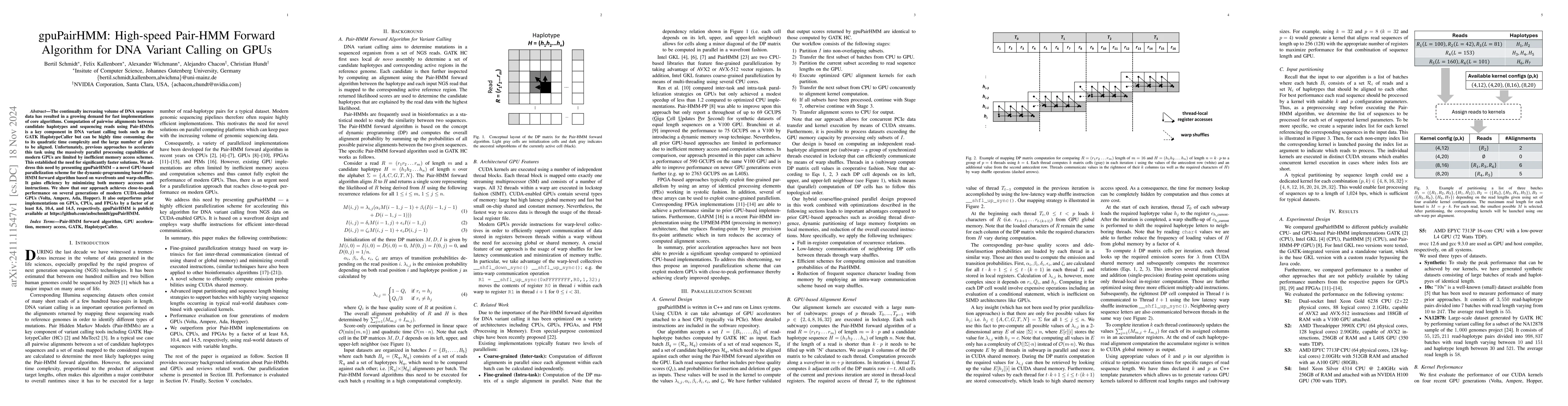 Thumbnail for gpuPairHMM: High-speed Pair-HMM Forward Algorithm for DNA Variant
  Calling on GPUs