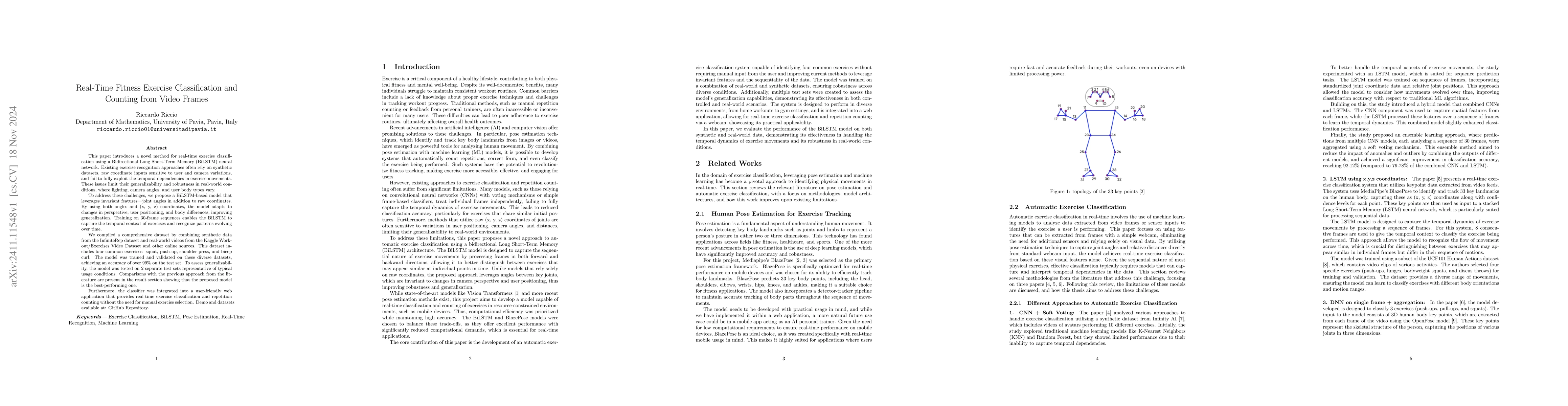 Thumbnail for Real-Time Fitness Exercise Classification and Counting from Video Frames
