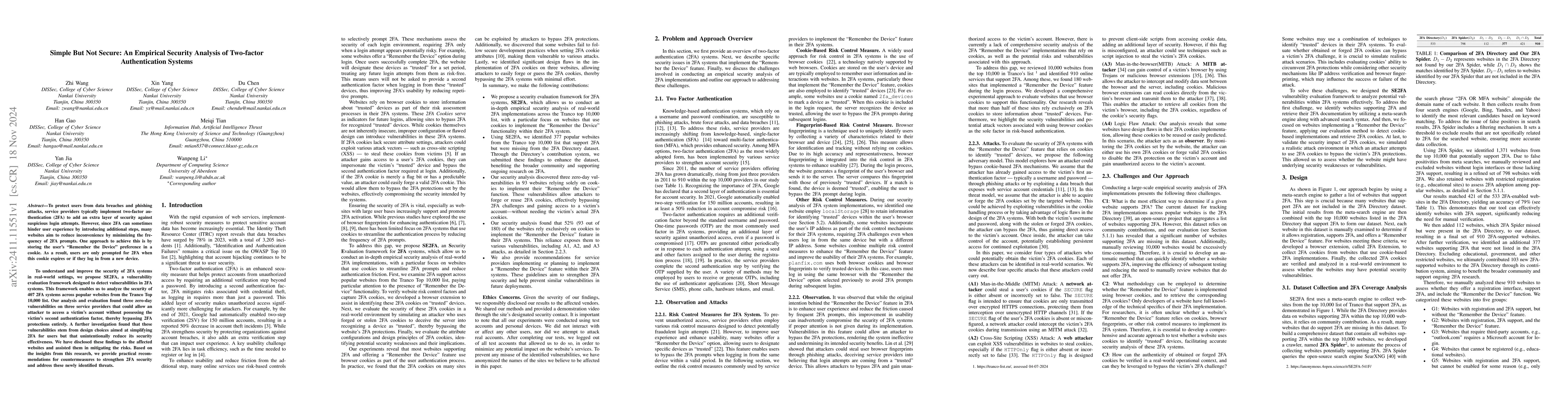 Thumbnail for Simple But Not Secure: An Empirical Security Analysis of Two-factor
  Authentication Systems
