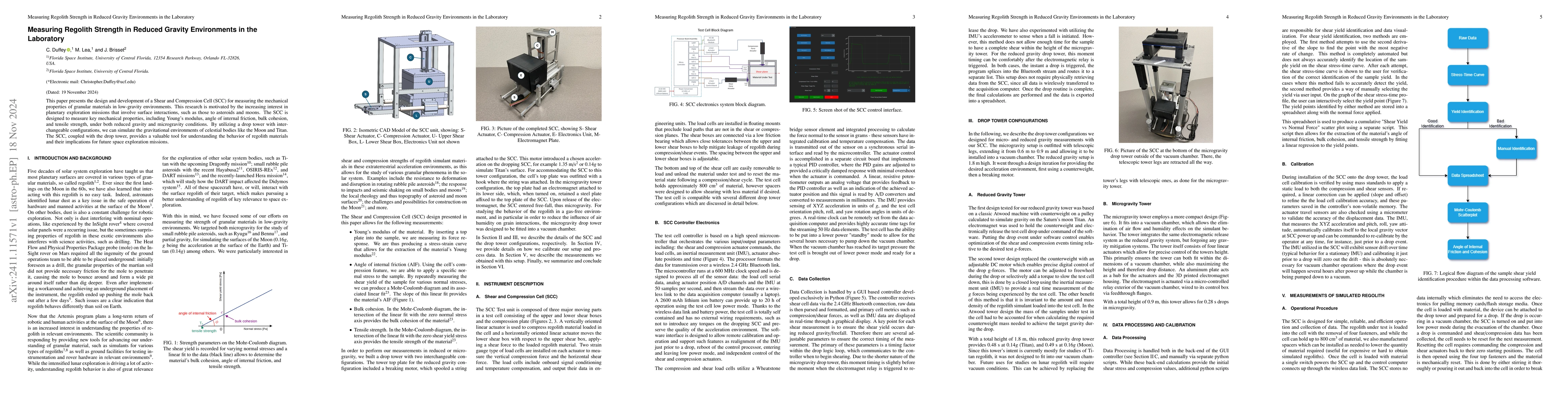 Thumbnail for Measuring Regolith Strength in Reduced Gravity Environments in the
  Laboratory