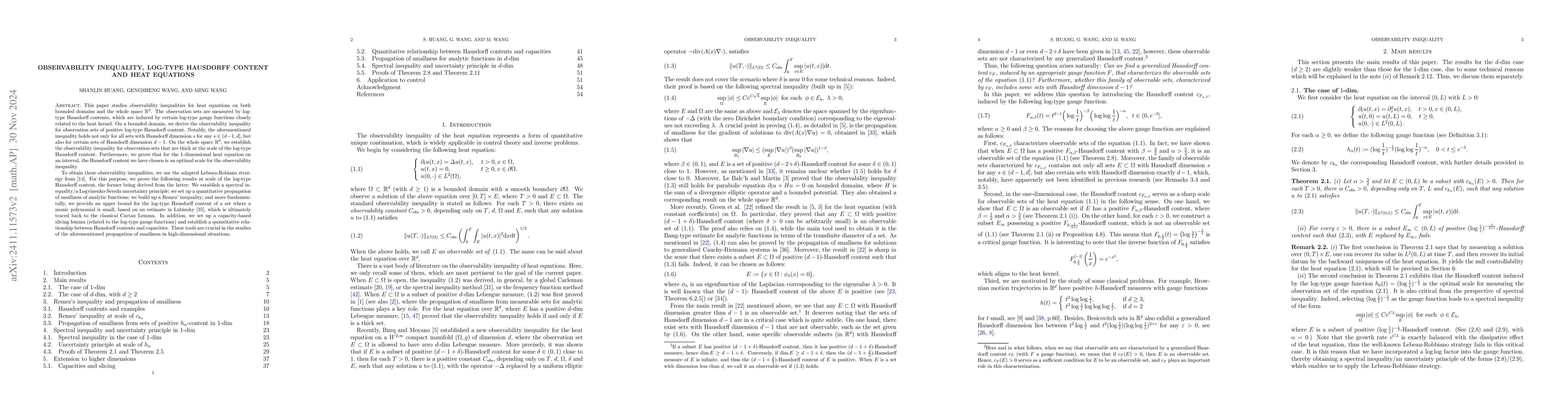 Thumbnail for Observability inequality, log-type Hausdorff content and heat equations