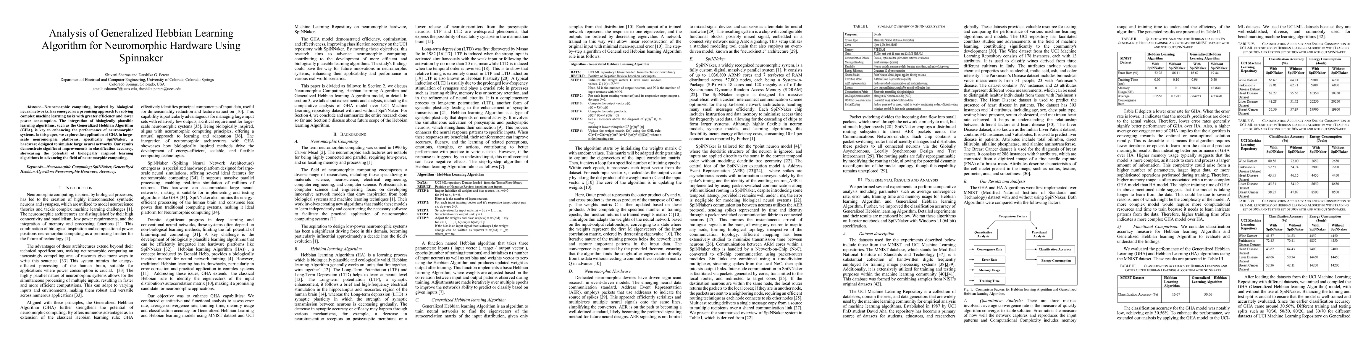 Thumbnail for Analysis of Generalized Hebbian Learning Algorithm for Neuromorphic
  Hardware Using Spinnaker