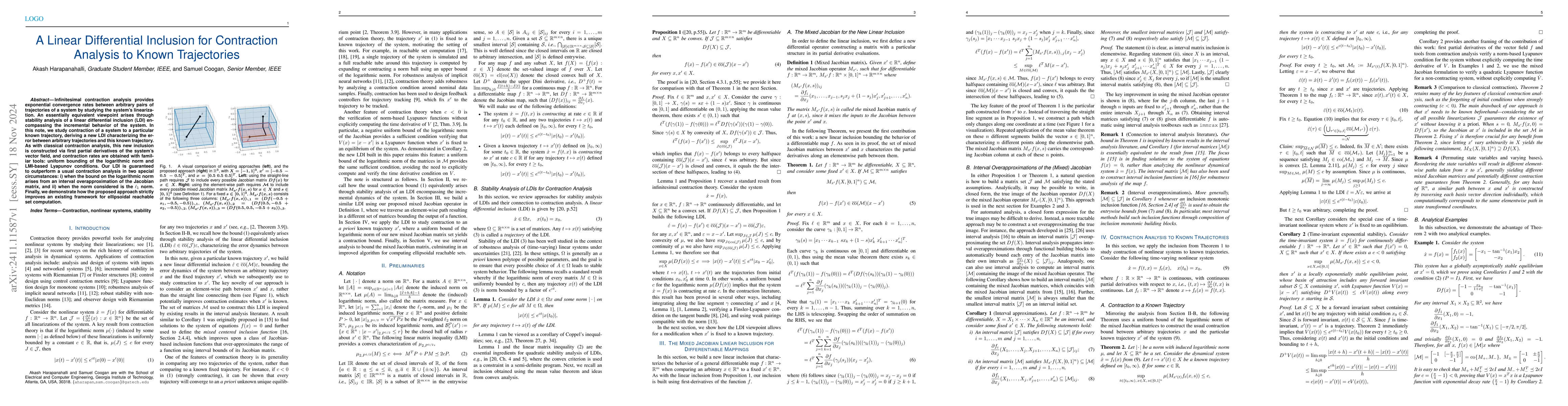 Thumbnail for A Linear Differential Inclusion for Contraction Analysis to Known
  Trajectories