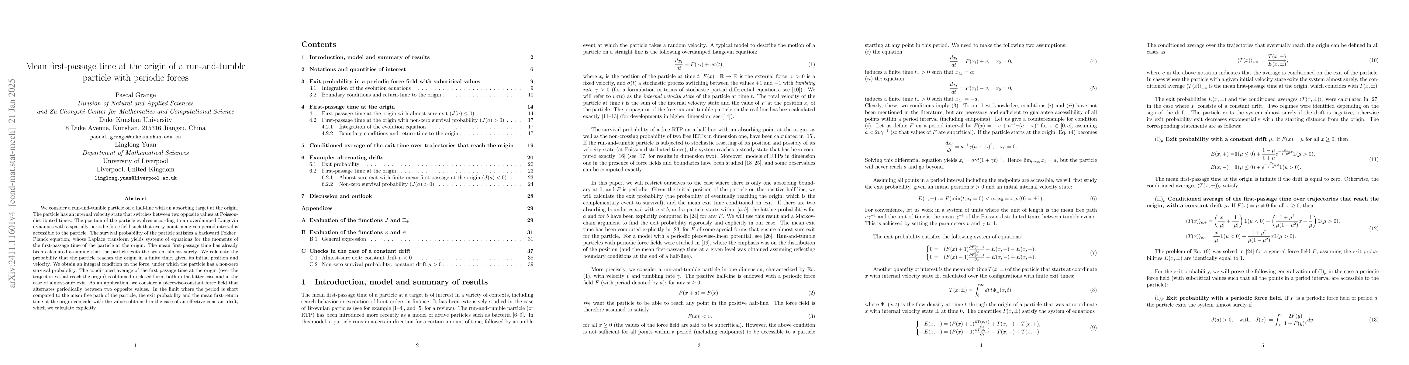 Thumbnail for Mean first-passage time at the origin of a run-and-tumble particle with
  periodic forces