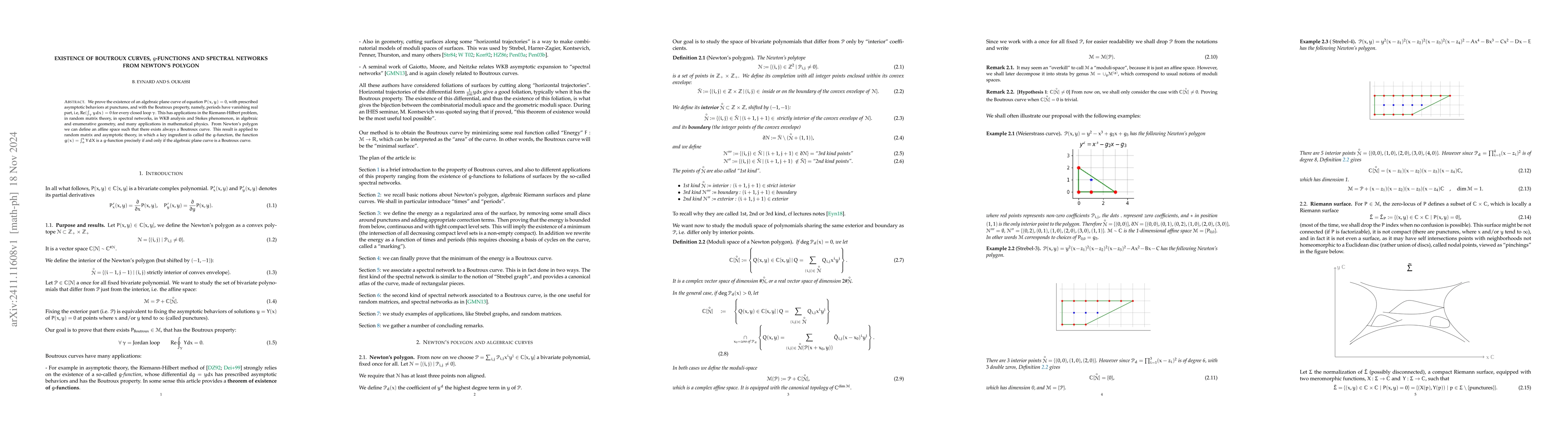 Thumbnail for Existence of Boutroux curves, $g$-functions and spectral networks from
  Newton's polygon