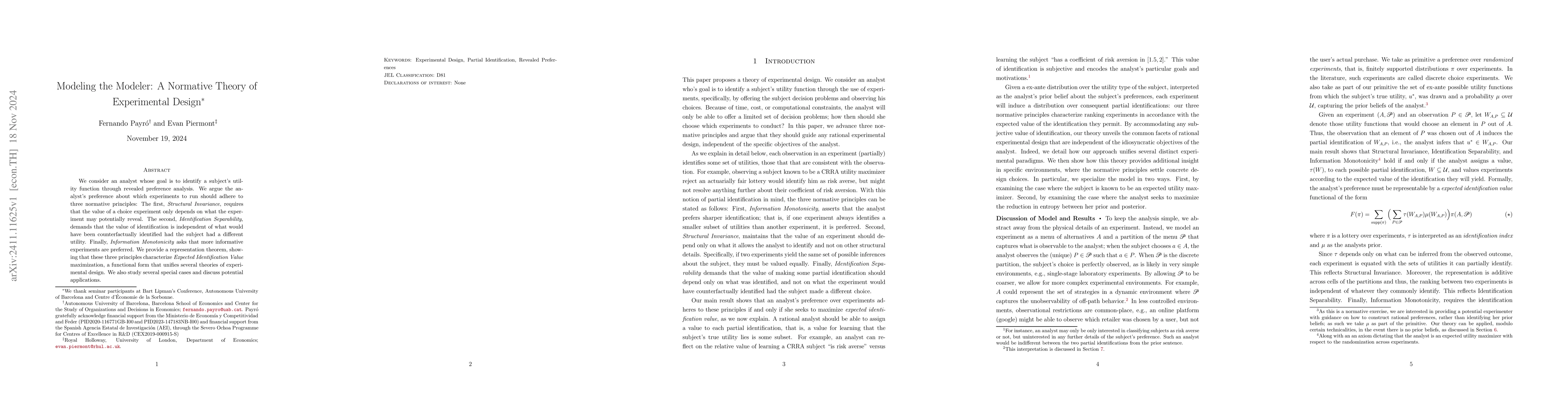 Thumbnail for Modeling the Modeler: A Normative Theory of Experimental Design