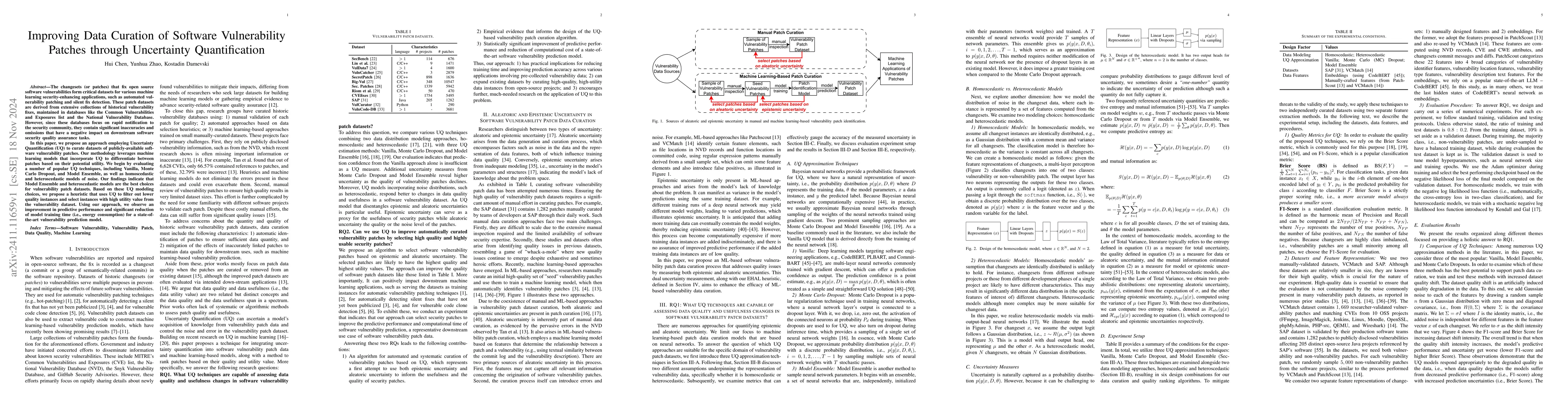 Thumbnail for Improving Data Curation of Software Vulnerability Patches through
  Uncertainty Quantification