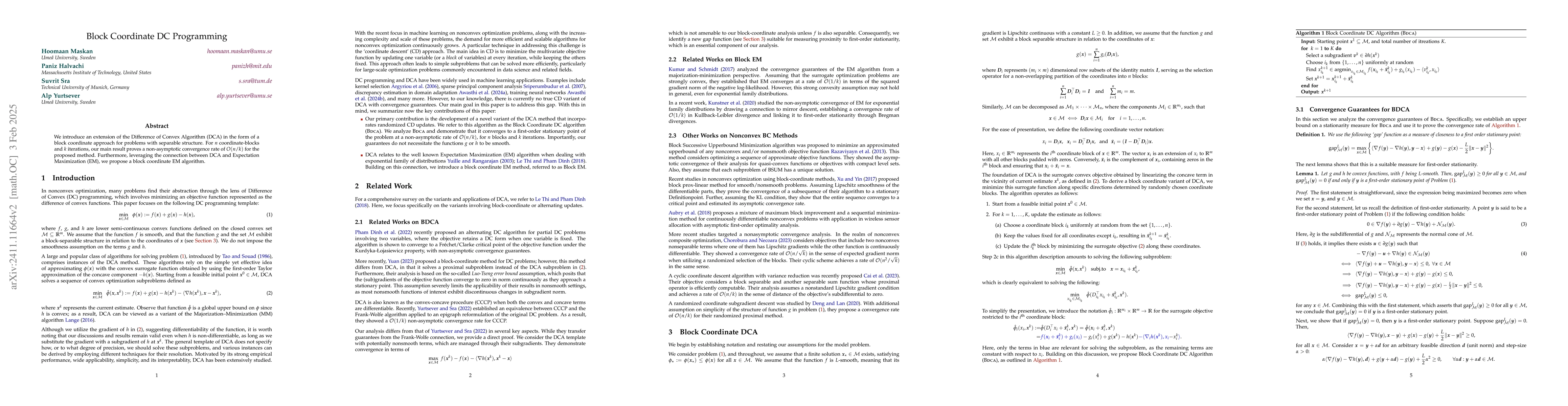 Thumbnail for Block Coordinate DC Programming