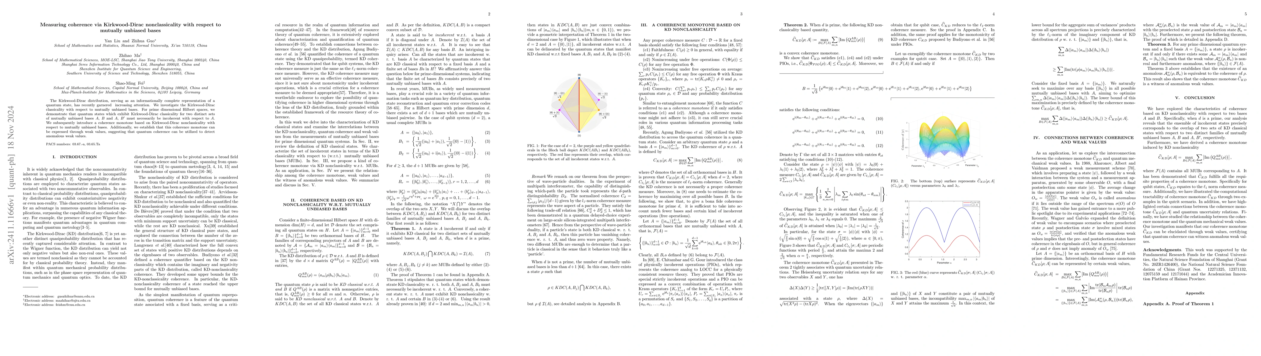 Thumbnail for Measuring coherence via Kirkwood-Dirac nonclassicality with respect to
  mutually unbiased bases