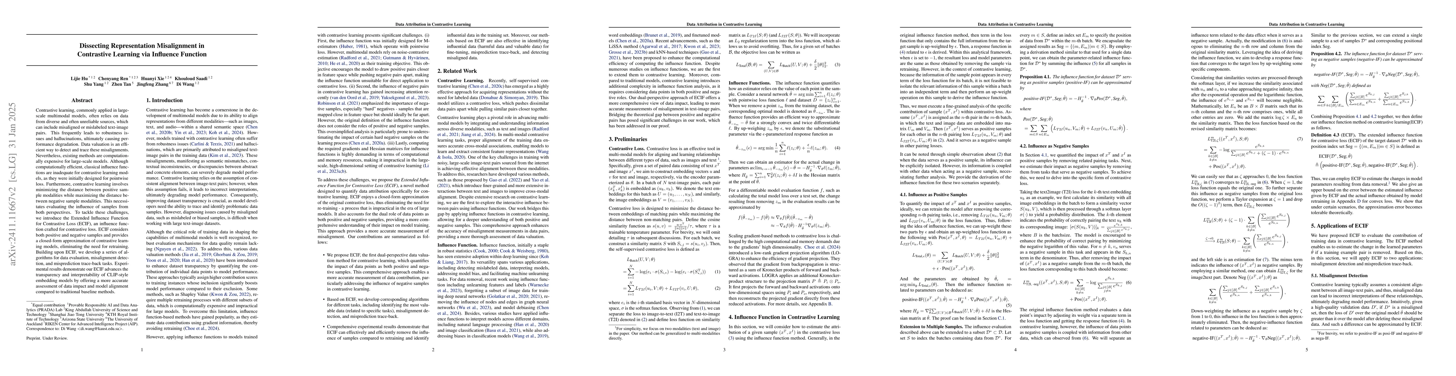 Thumbnail for Dissecting Misalignment of Multimodal Large Language Models via
  Influence Function